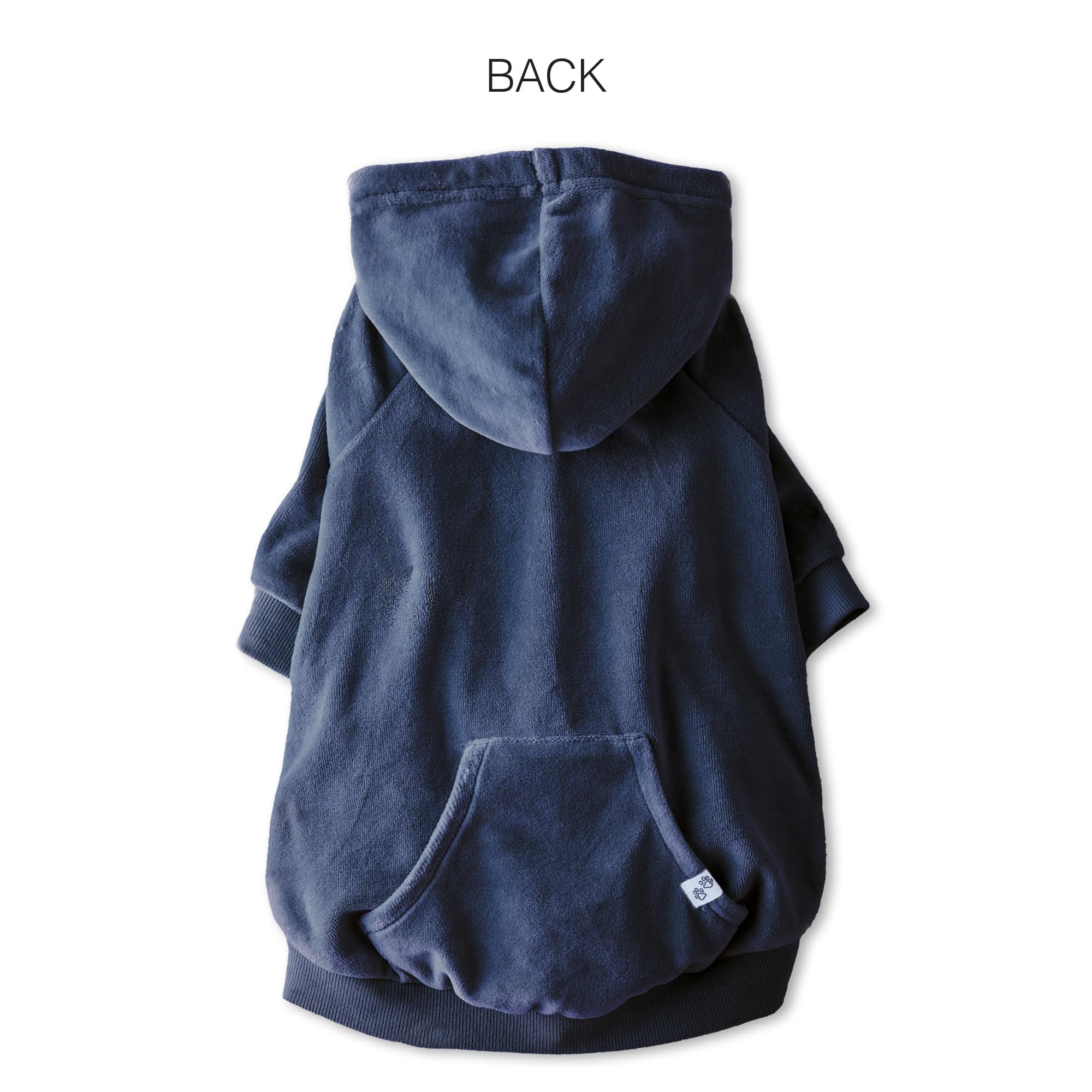 Pet Passion Organic Cotton Velour Dog Hoodie Pet Coat For Small, Medium And Large Dogs, Navy, Large